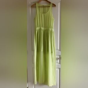 Forever 21 lime green wispy sheer maxi dress Sz L - BNWT